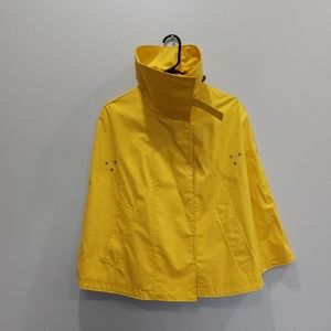 Burberry Yellow Rain Cape Poncho Button Snap Medium